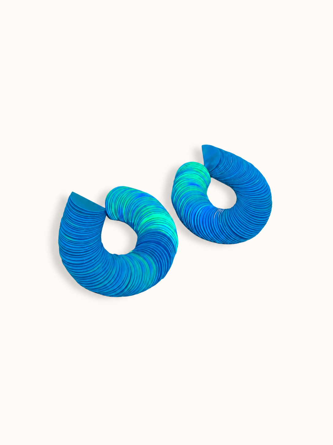 Spiralume - Baby Blue Iris Sequin Statement Earrings