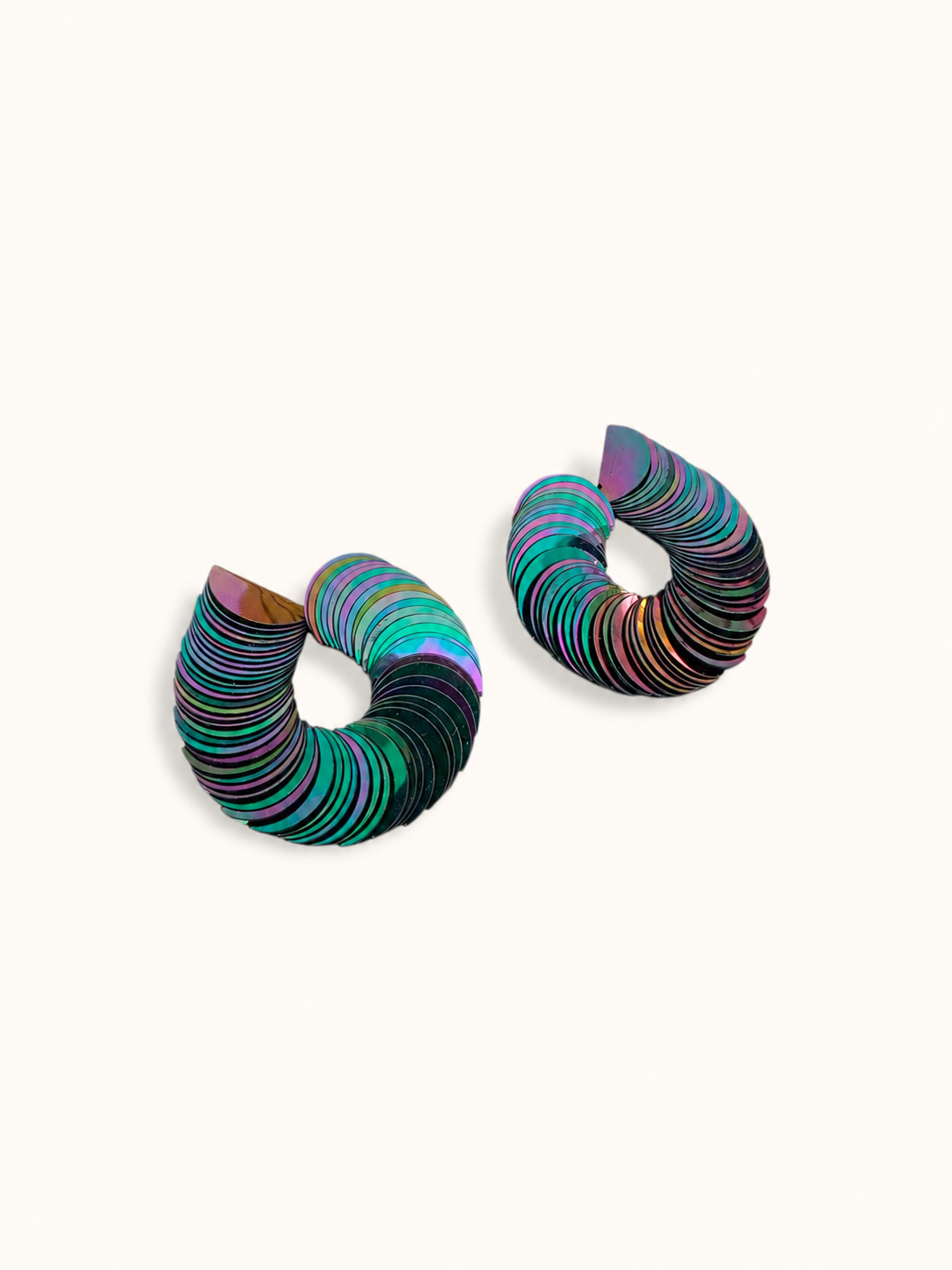 Spiralume - Black Iris Sequin Statement Earrings
