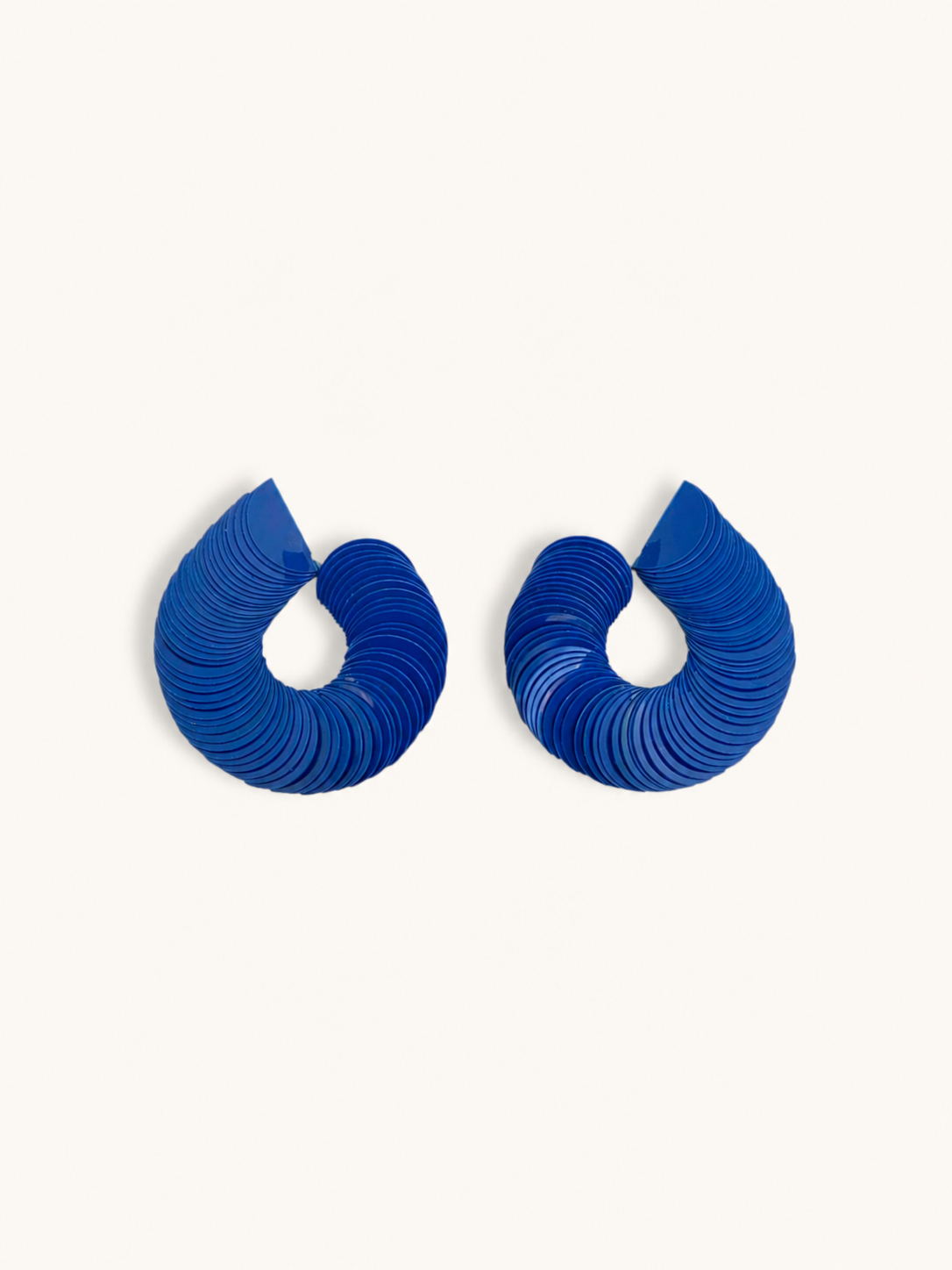 Spiralume - Pastel Deep Blue Sequin Statement Earrings