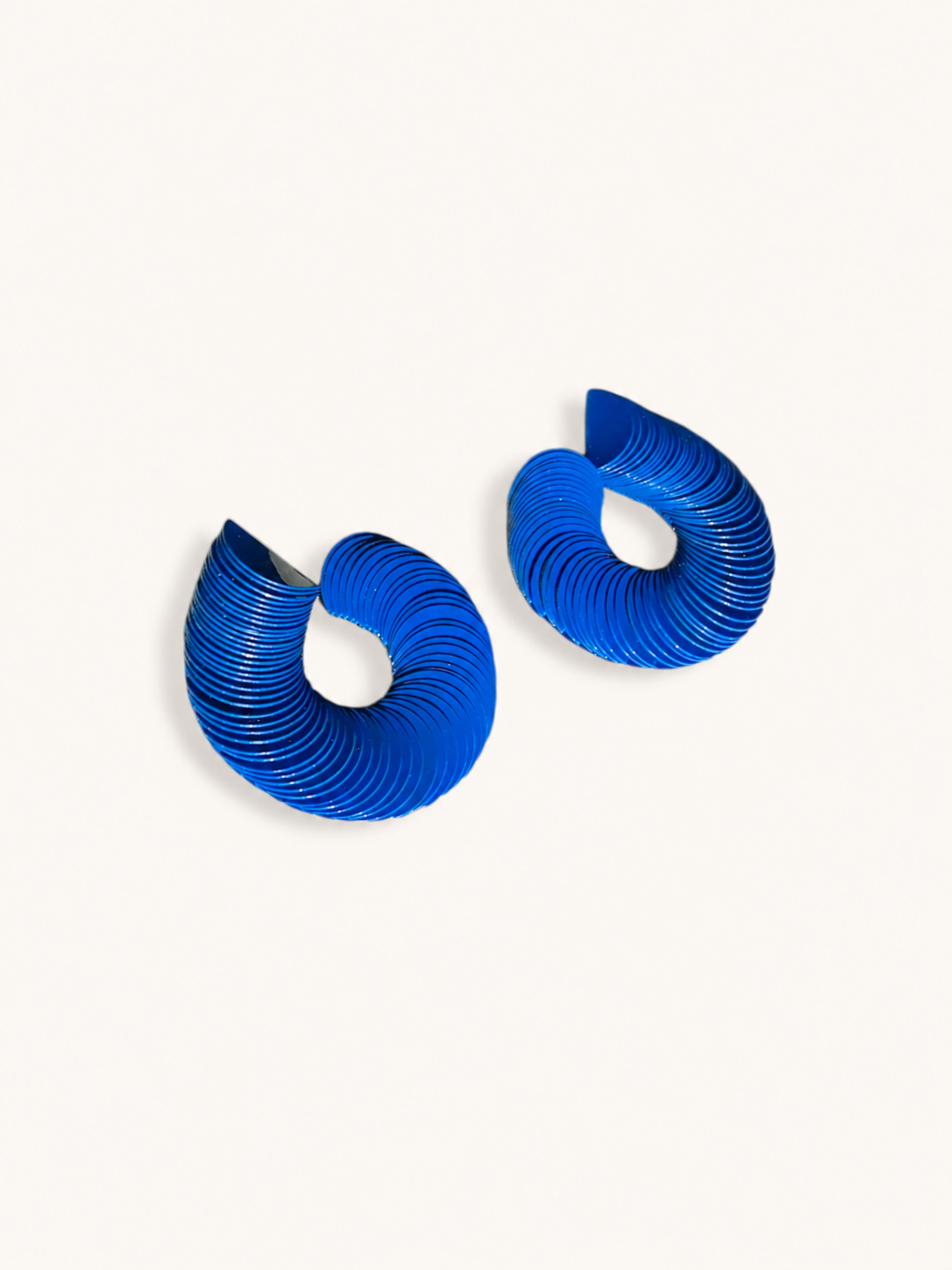 Spiralume - Pastel Deep Blue Sequin Statement Earrings