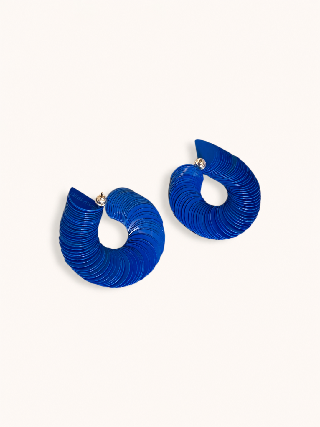 Spiralume - Pastel Deep Blue Sequin Statement Earrings