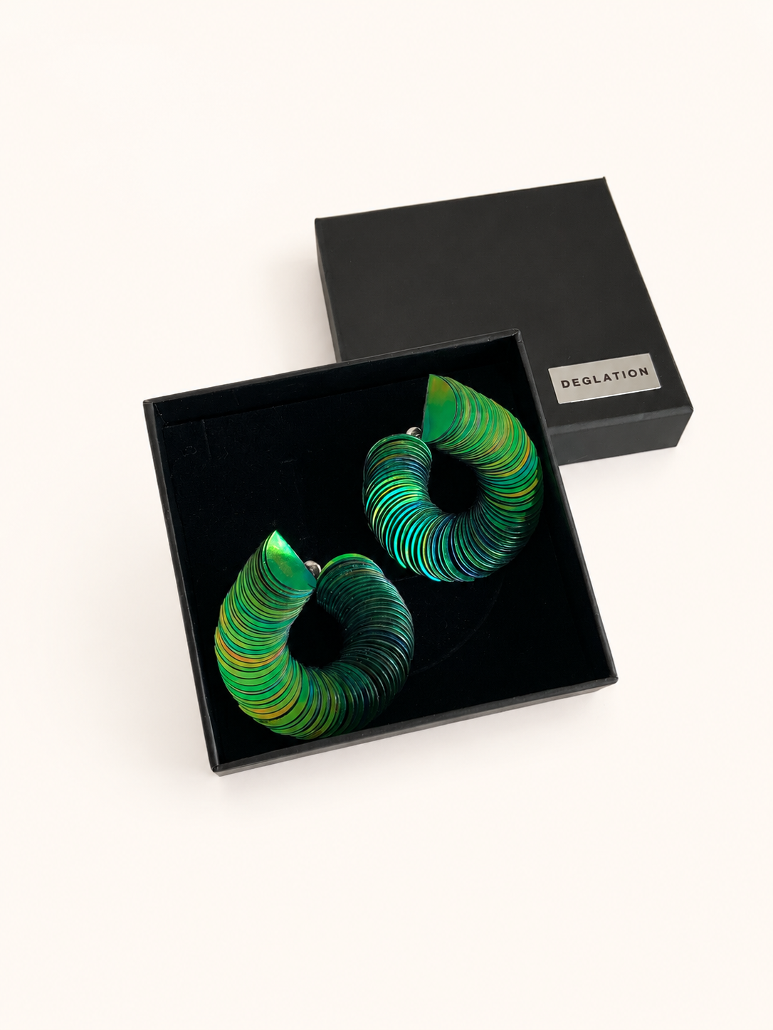 Spiralume - Green Iris Sequin Statement Earrings