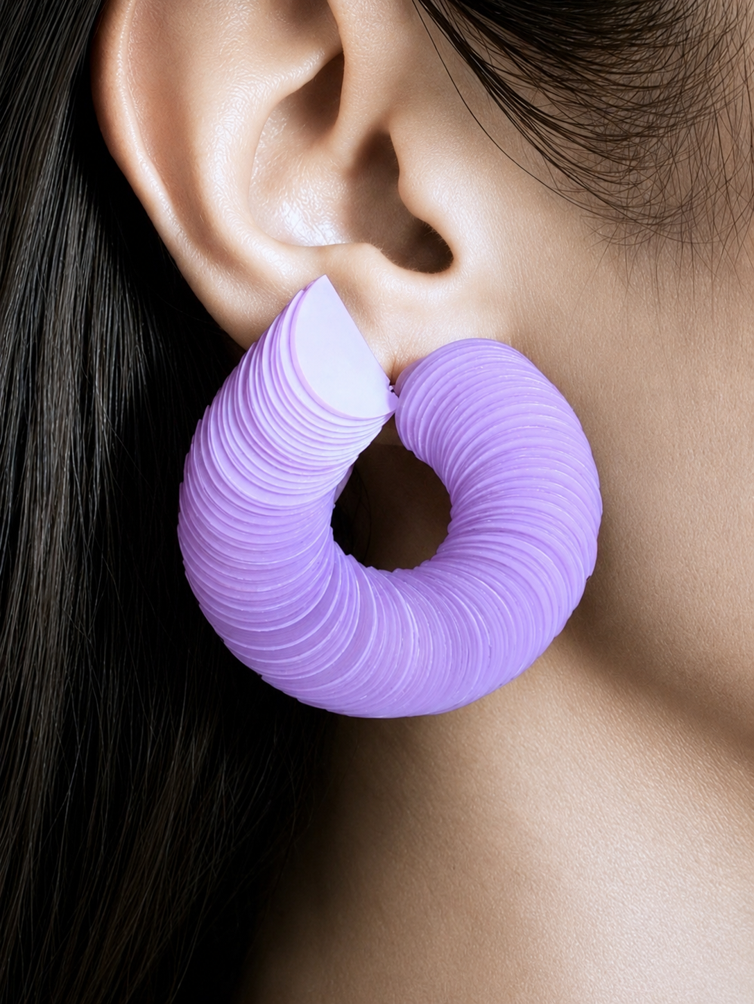 Spiralume - Matte Purple Sequin Statement Earrings